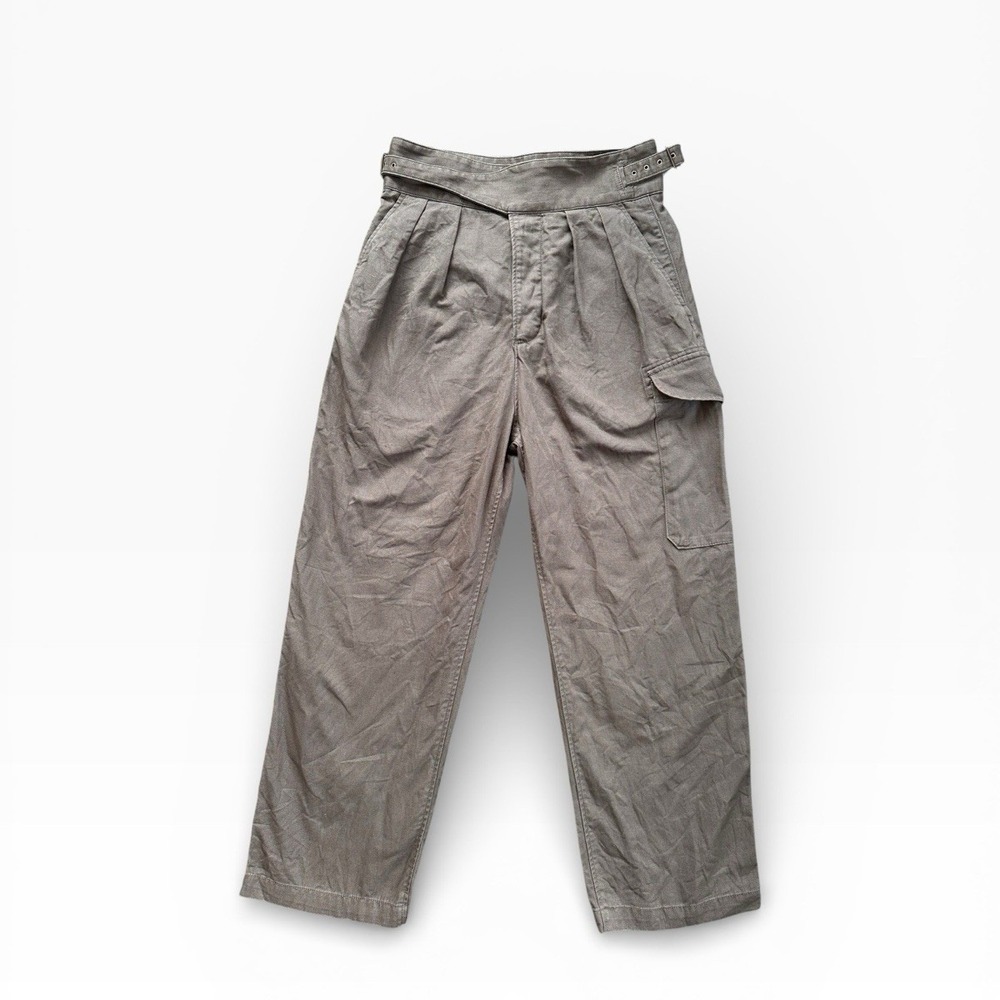 Banana Republic Cargo Pants Womens 8 Brown Excellent High Rise Cotton Linen Wide